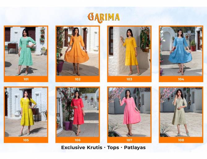Garima 101 Fancy Casual Daily Wear Rayon Designer Kurti Collection